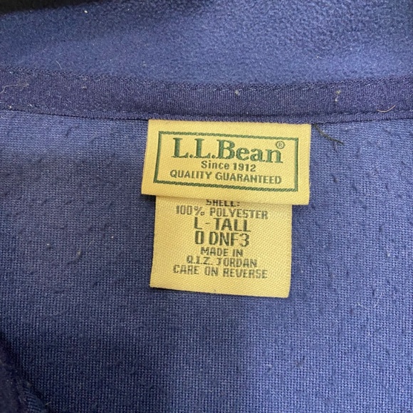 LL Bean Full Zip Fleece Jacket Mens Tall Large Lightweight Pockets Blue - Picture 7 of 9